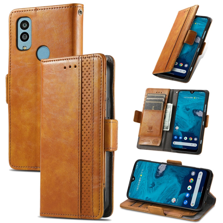 For Kyocera Android One S10 CaseNeo Splicing Dual Magnetic Buckle Leather Phone Case