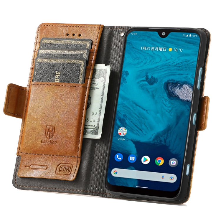 For Kyocera Android One S10 CaseNeo Splicing Dual Magnetic Buckle Leather Phone Case