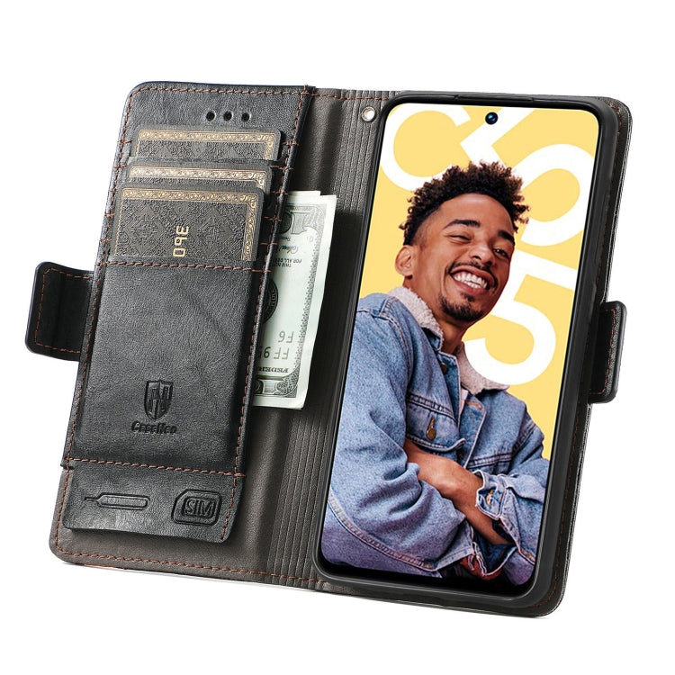 For Realme C55 CaseNeo Splicing Dual Magnetic Buckle Leather Phone Case