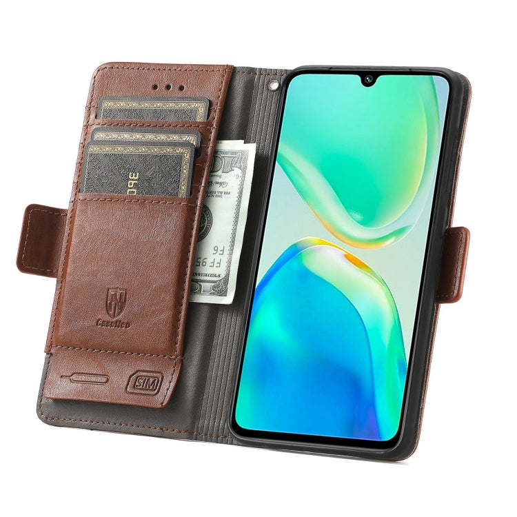 For vivo S15e CaseNeo Splicing Dual Magnetic Buckle Leather Phone Case
