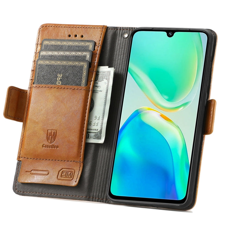 For vivo S15e CaseNeo Splicing Dual Magnetic Buckle Leather Phone Case