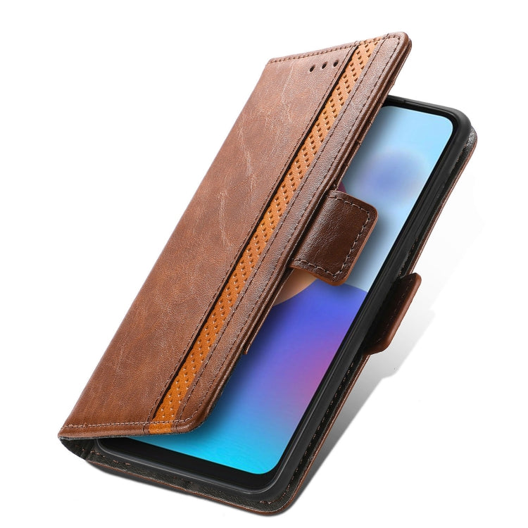 For ZTE Blade A52 CaseNeo Splicing Dual Magnetic Buckle Leather Phone Case