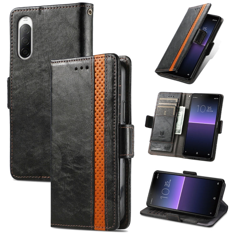 For Sony Xperia 10 II CaseNeo Splicing Dual Magnetic Buckle Leather Phone Case