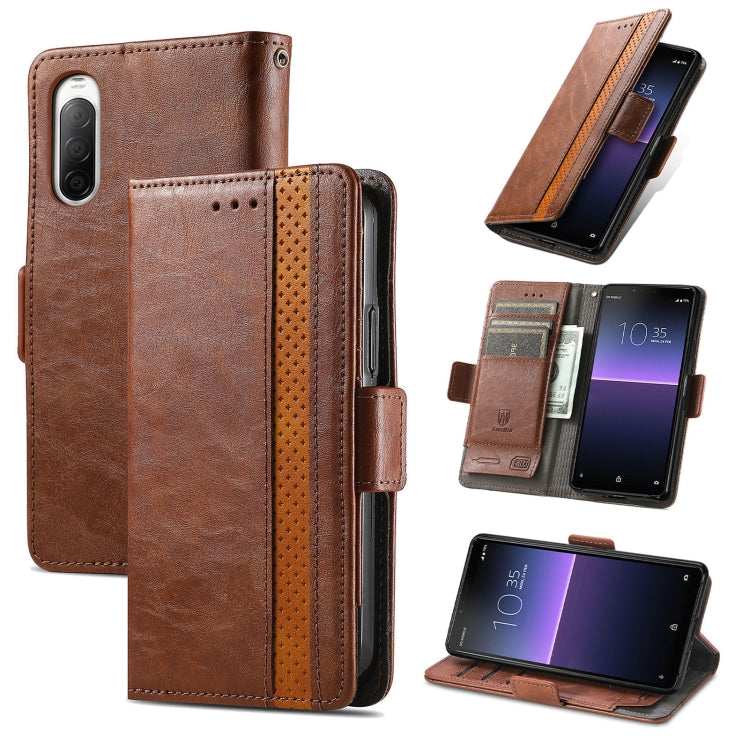 For Sony Xperia 10 II CaseNeo Splicing Dual Magnetic Buckle Leather Phone Case