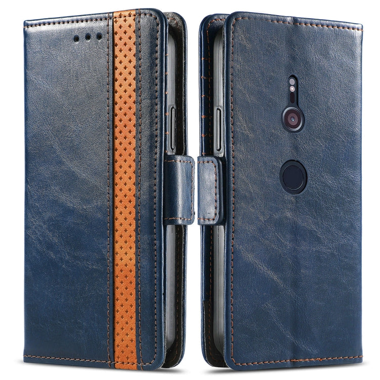 For Sony Xperia XZ3 CaseNeo Splicing Dual Magnetic Buckle Leather Phone Case