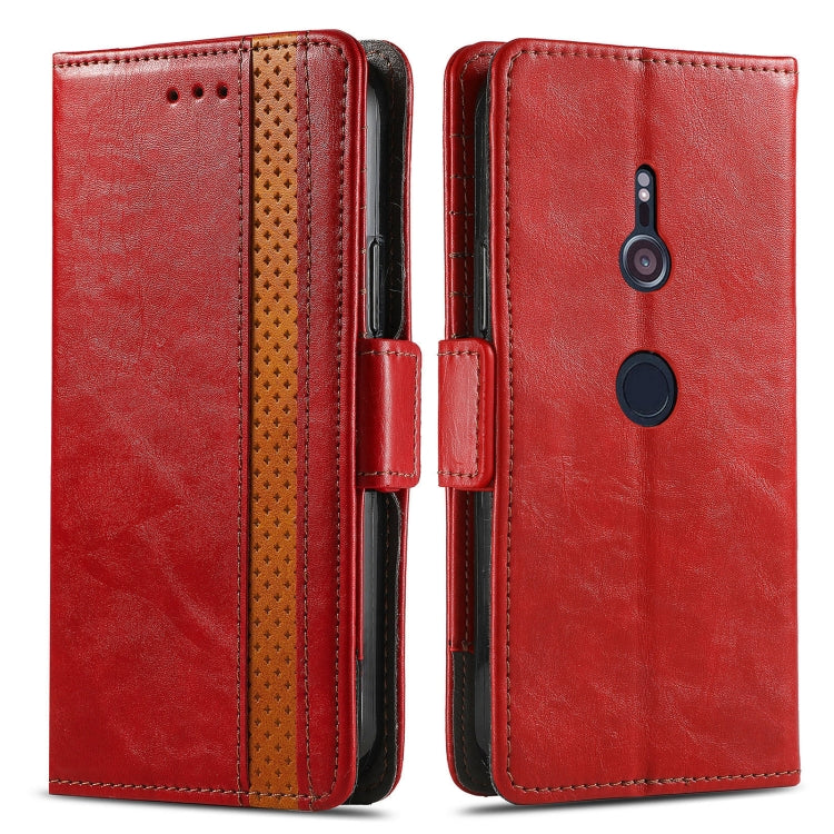 For Sony Xperia XZ3 CaseNeo Splicing Dual Magnetic Buckle Leather Phone Case