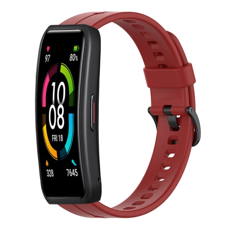 For Huawei Band 6 Solid Color Silicone Watch Band