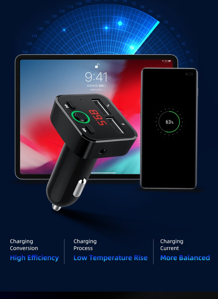 Car Mp3 Car Bluetooth Mp3 Player Hands-Free car FM Transmitter Mobile Phone Charging black