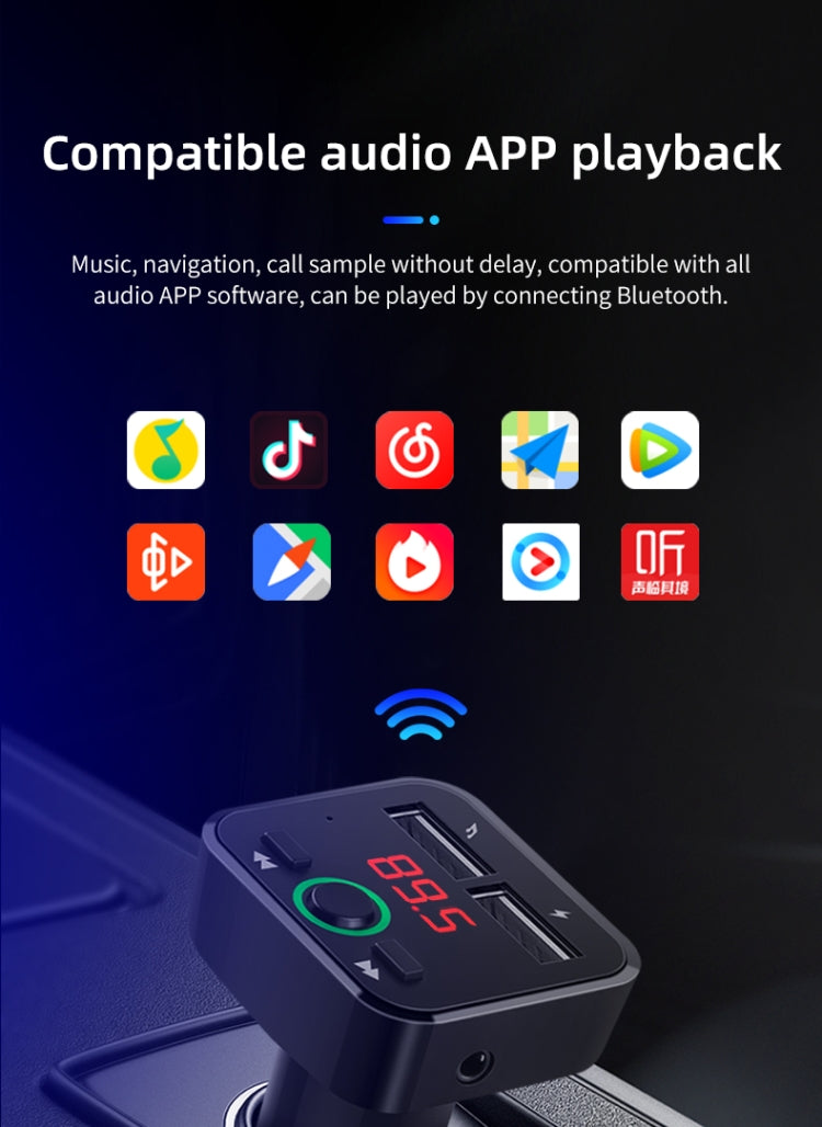 Car Mp3 Car Bluetooth Mp3 Player Hands-Free car FM Transmitter Mobile Phone Charging black