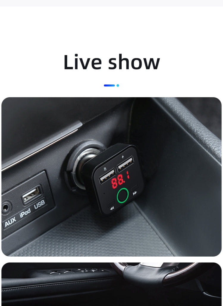 Car Mp3 Car Bluetooth Mp3 Player Hands-Free car FM Transmitter Mobile Phone Charging black