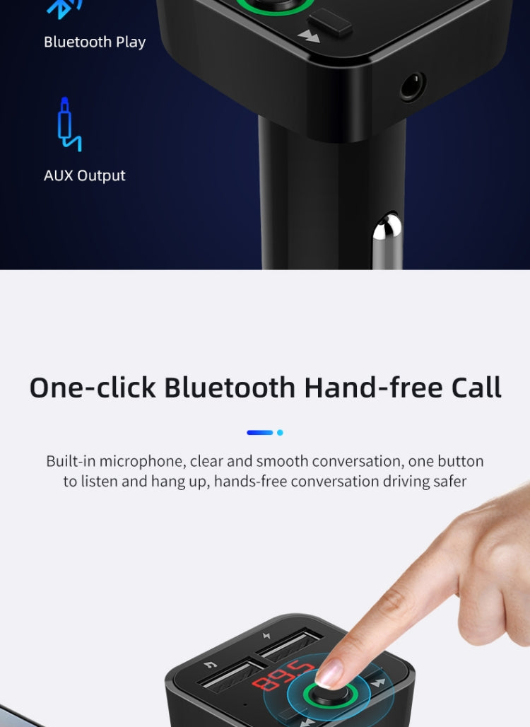 Car Mp3 Car Bluetooth Mp3 Player Hands-Free car FM Transmitter Mobile Phone Charging black