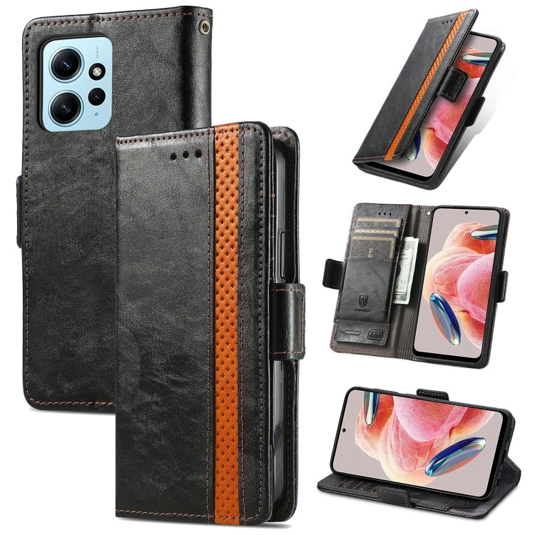 For Xiaomi Redmi Note 12 4G Global CaseNeo Splicing Dual Magnetic Buckle Leather Phone Case