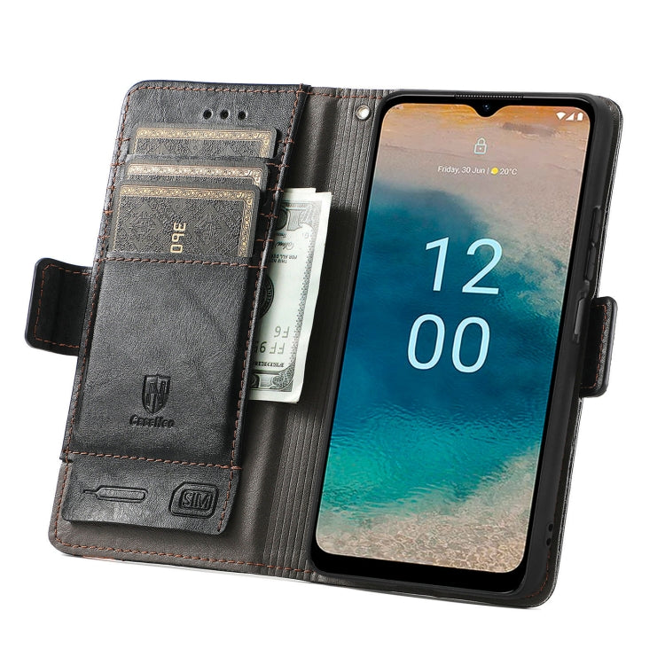 For Nokia G22 CaseNeo Splicing Dual Magnetic Buckle Leather Phone Case