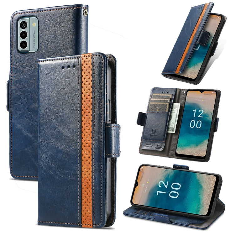 For Nokia G22 CaseNeo Splicing Dual Magnetic Buckle Leather Phone Case