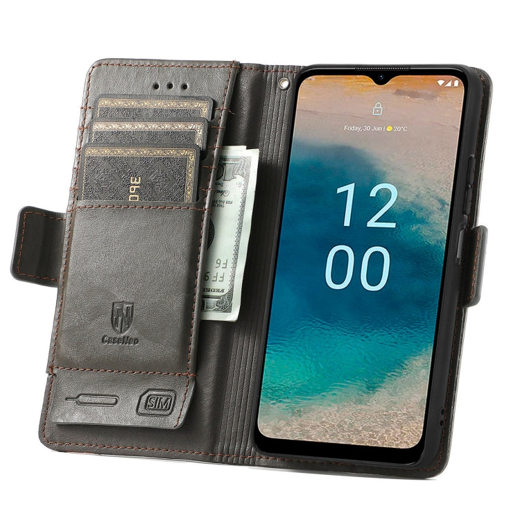 For Nokia G22 CaseNeo Splicing Dual Magnetic Buckle Leather Phone Case