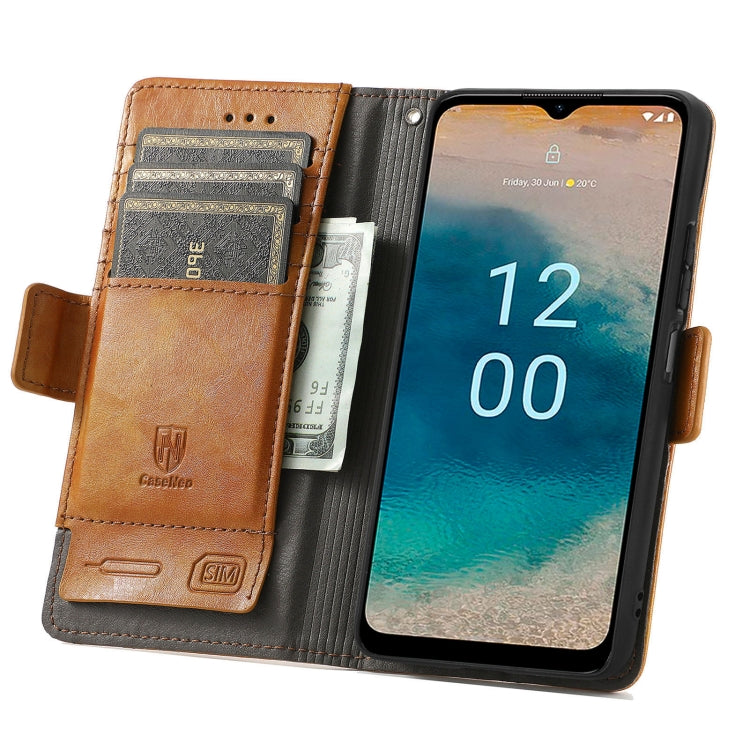 For Nokia G22 CaseNeo Splicing Dual Magnetic Buckle Leather Phone Case