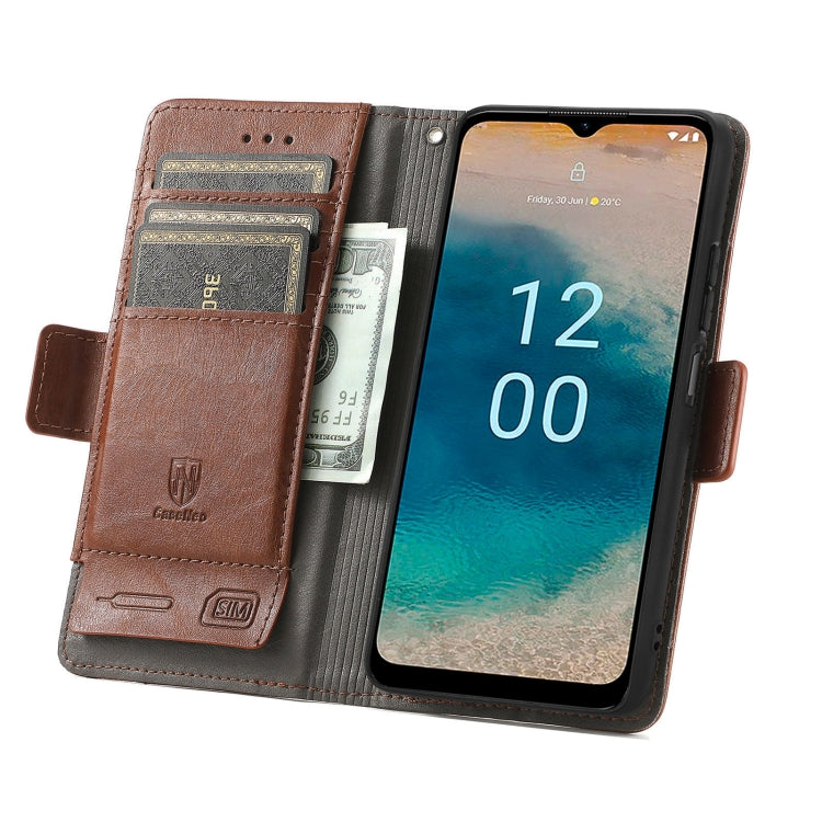 For Nokia G22 CaseNeo Splicing Dual Magnetic Buckle Leather Phone Case