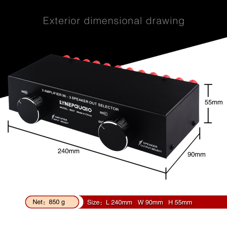B037 3 Input 3 Output Power Amplifier And Speaker Switcher Speaker Switch Splitter Comparator 300W Per Channel Without Loss Of Sound Quality