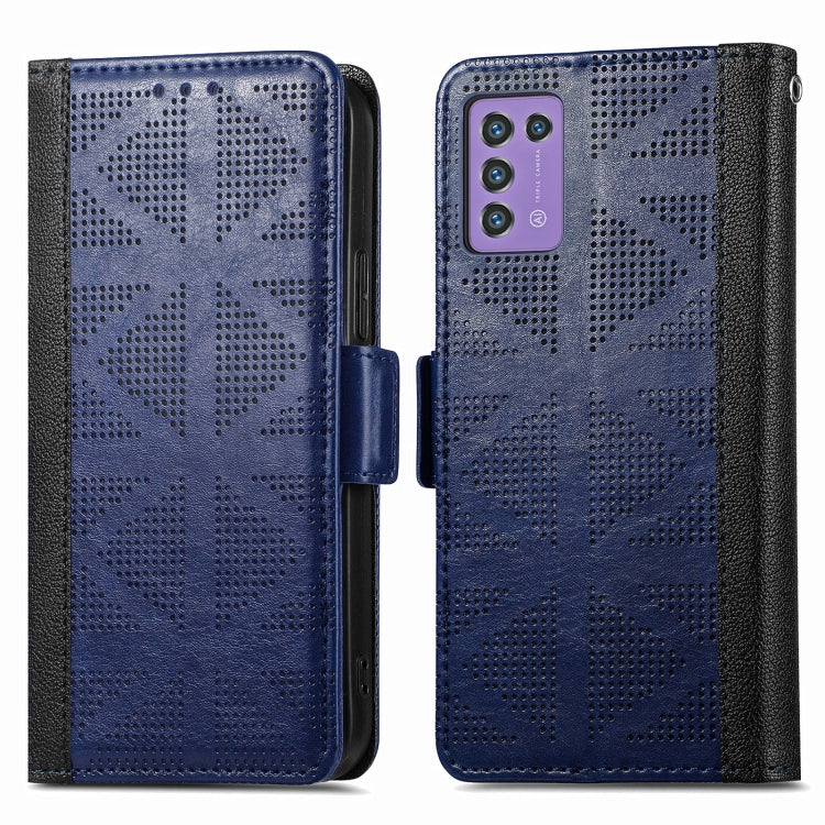 For ZTE Libero 5G III Grid Leather Flip Phone Case