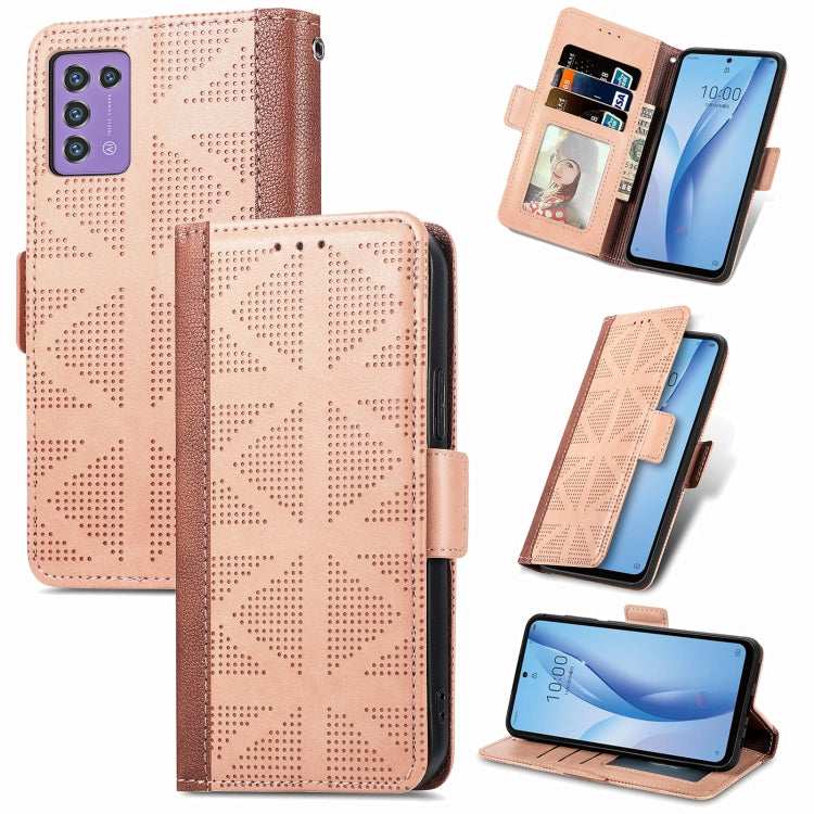 For ZTE Libero 5G III Grid Leather Flip Phone Case