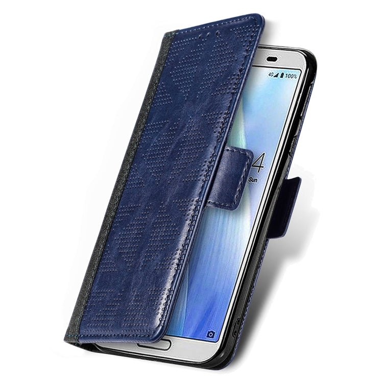 For Sharp Aquos Sense 3 Lite Grid Leather Flip Phone Case