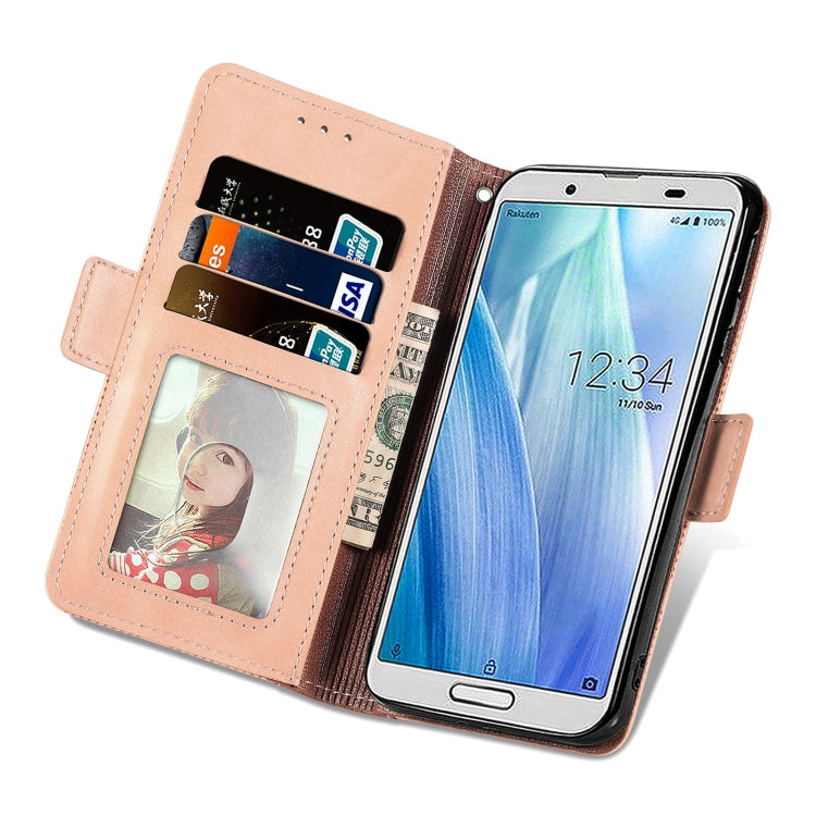 For Sharp Aquos Sense 3 Lite Grid Leather Flip Phone Case