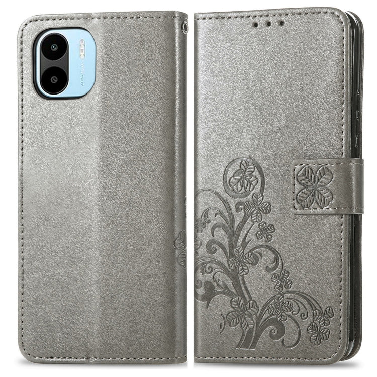 For Xiaomi Redmi A2 Four-leaf Clasp Embossed Buckle Leather Phone Case