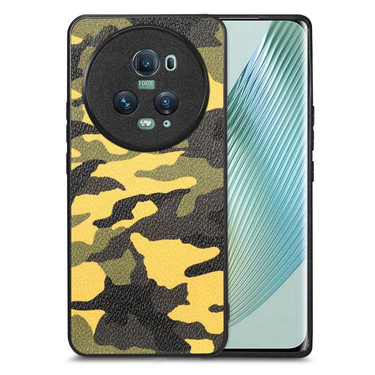For Honor Magic5 Pro Camouflage Leather Back Cover Phone Case