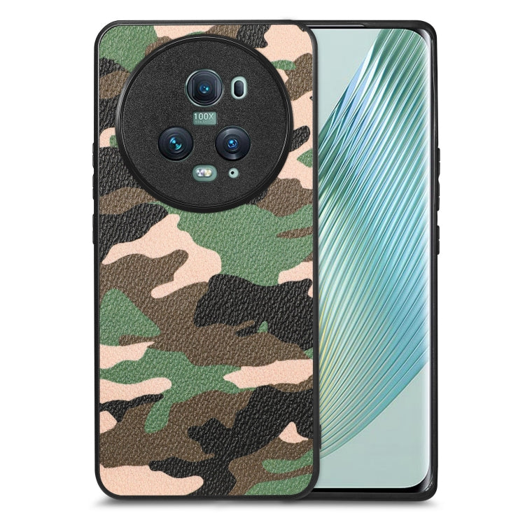 For Honor Magic5 Pro Camouflage Leather Back Cover Phone Case