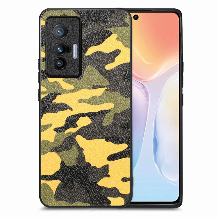 For vivo X70 Camouflage Leather Back Cover Phone Case