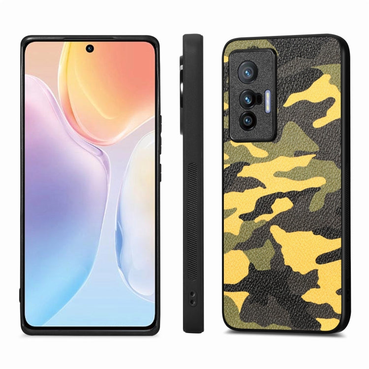 For vivo X70 Camouflage Leather Back Cover Phone Case