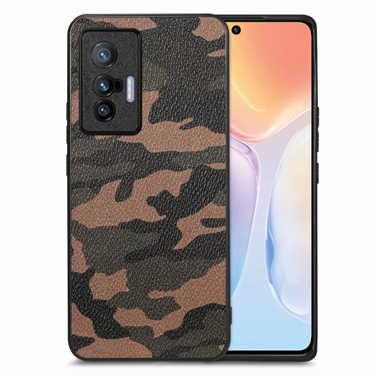 For vivo X70 Camouflage Leather Back Cover Phone Case