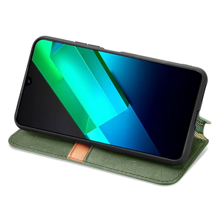 For Infinix Note 12 G96 Cubic Grid Pressed Magnetic Leather Phone Case