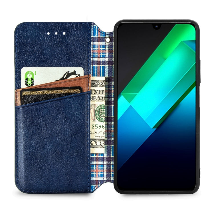 For Infinix Note 12 G96 Cubic Grid Pressed Magnetic Leather Phone Case