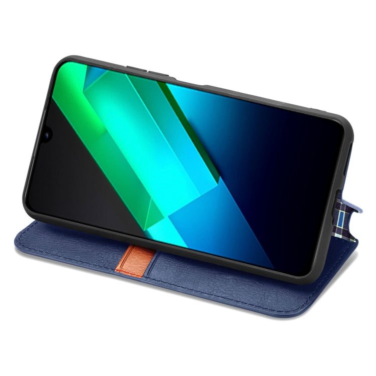 For Infinix Note 12 G96 Cubic Grid Pressed Magnetic Leather Phone Case