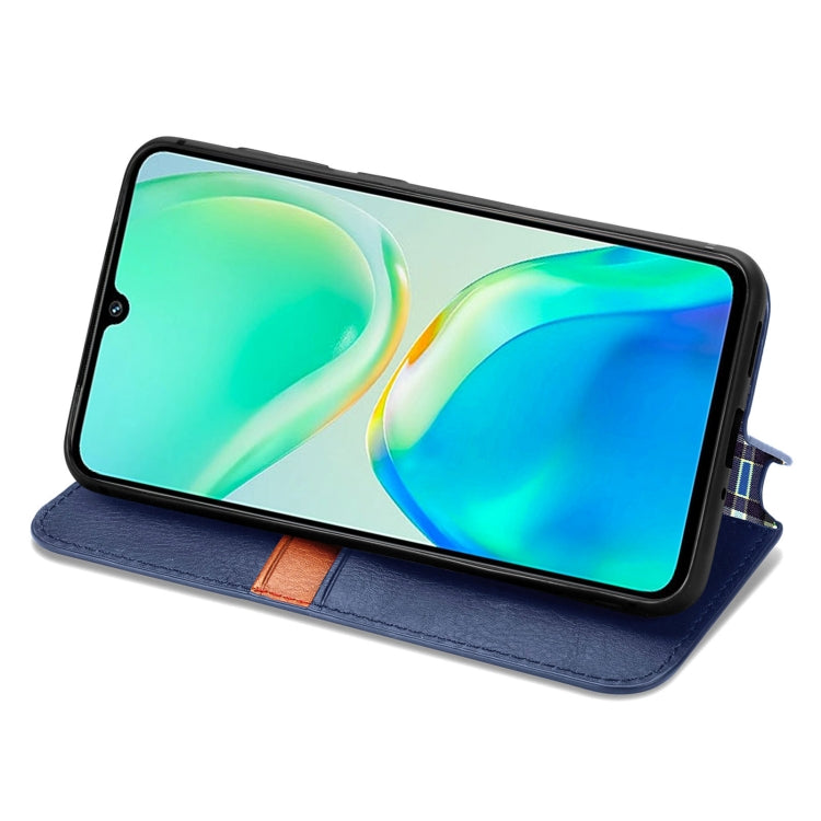 For vivo S15e Cubic Grid Pressed Magnetic Leather Phone Case