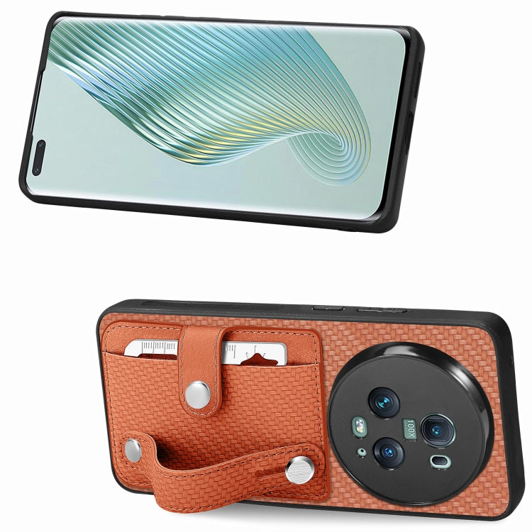 For Honor Magic5 Pro Wristband Kickstand Card Wallet Back Cover Phone Case with Tool Knife