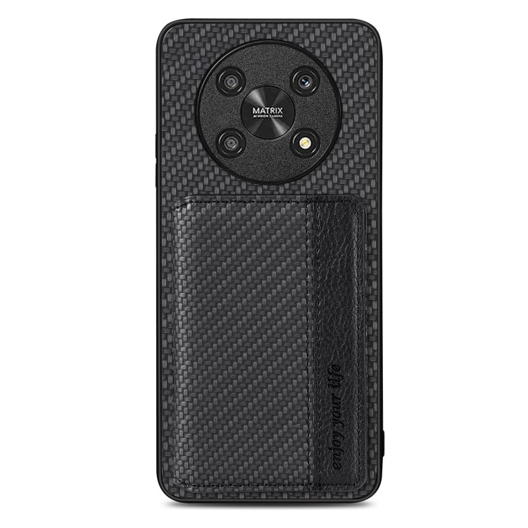 For Honor Magic4 Lite Carbon Fiber Magnetic Card Bag Phone Case
