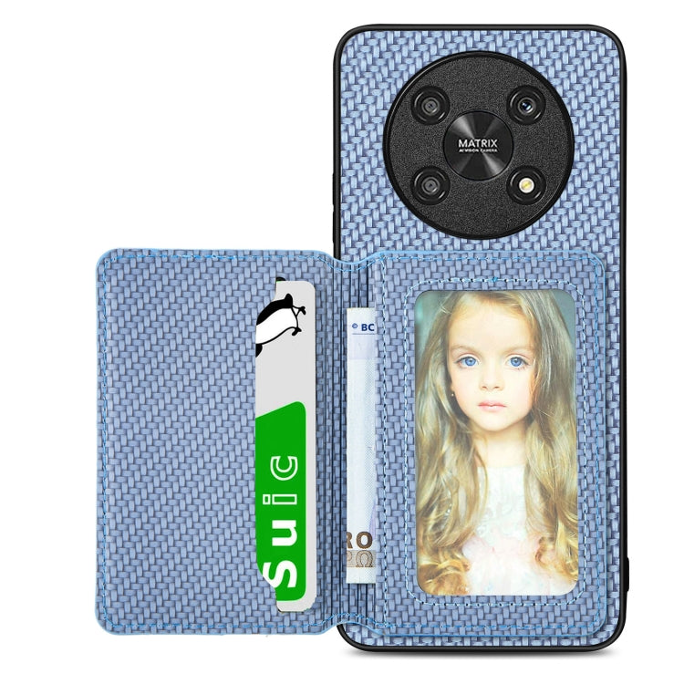 For Honor Magic4 Lite Carbon Fiber Magnetic Card Bag Phone Case