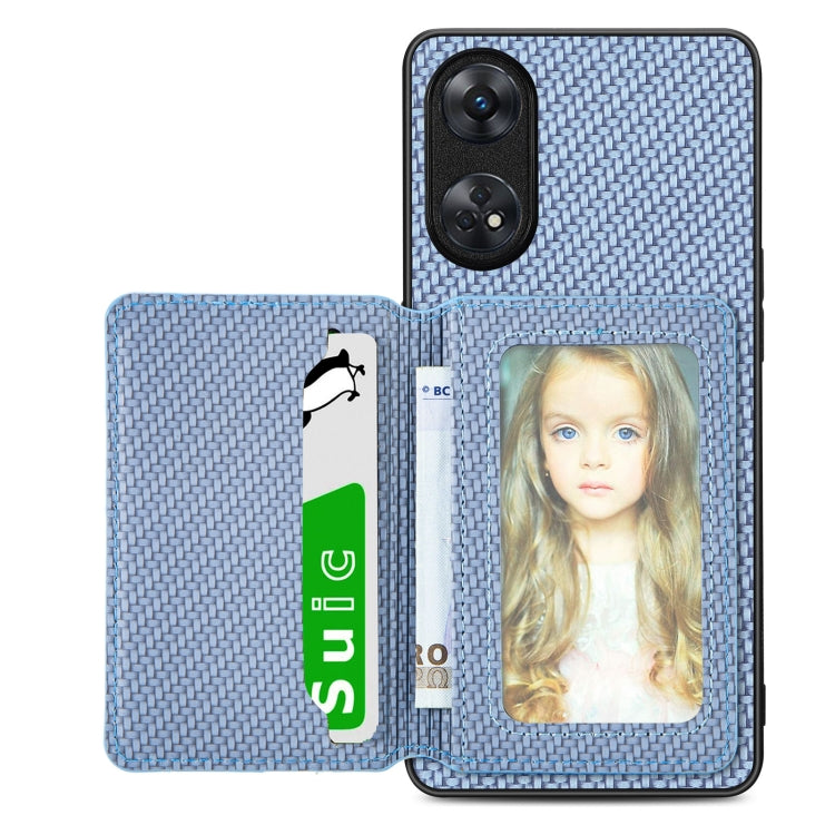 For OPPO Reno8 T 4G Carbon Fiber Magnetic Card Bag Phone Case