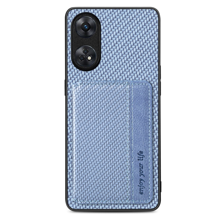 For OPPO Reno8 T 4G Carbon Fiber Magnetic Card Bag Phone Case