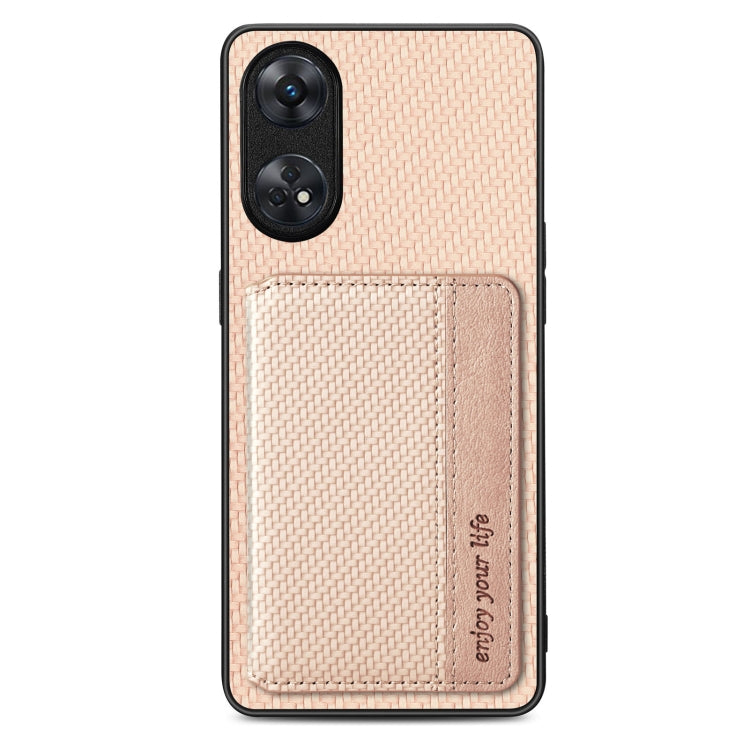 For OPPO Reno8 T 4G Carbon Fiber Magnetic Card Bag Phone Case