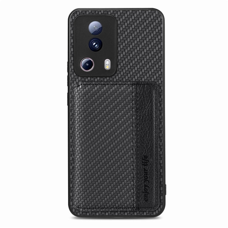 For Xiaomi 13 Lite Carbon Fiber Magnetic Card Bag Phone Case