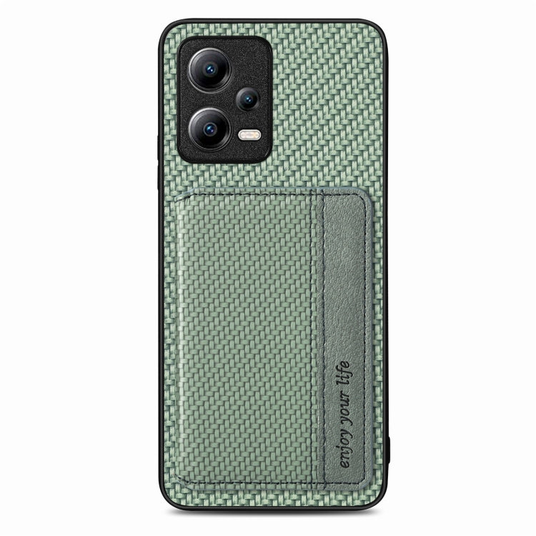 For Xiaomi Redmi Note 12 Pro+ 5G Global Carbon Fiber Magnetic Card Bag Phone Case