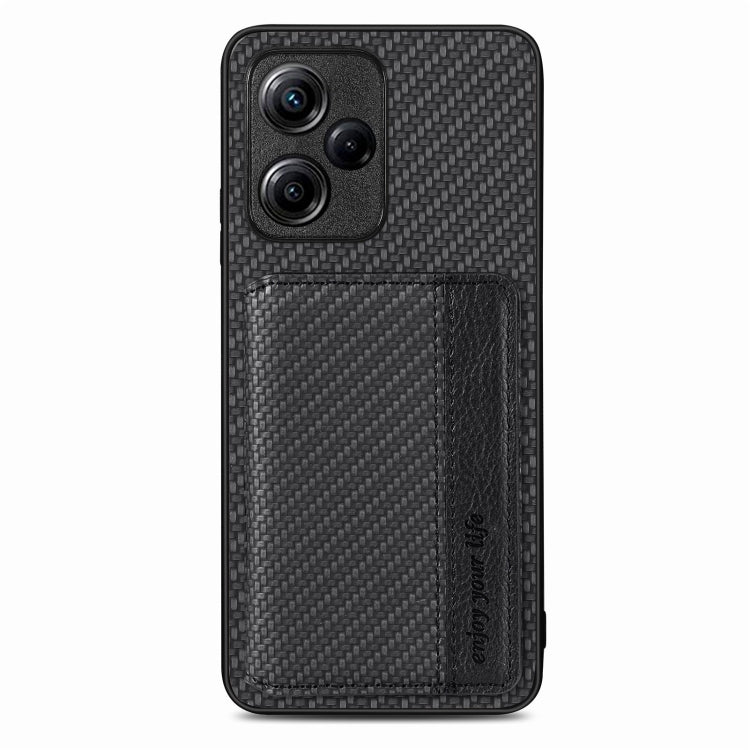 For Xiaomi Redmi Note 12 5G Global Carbon Fiber Magnetic Card Bag Phone Case