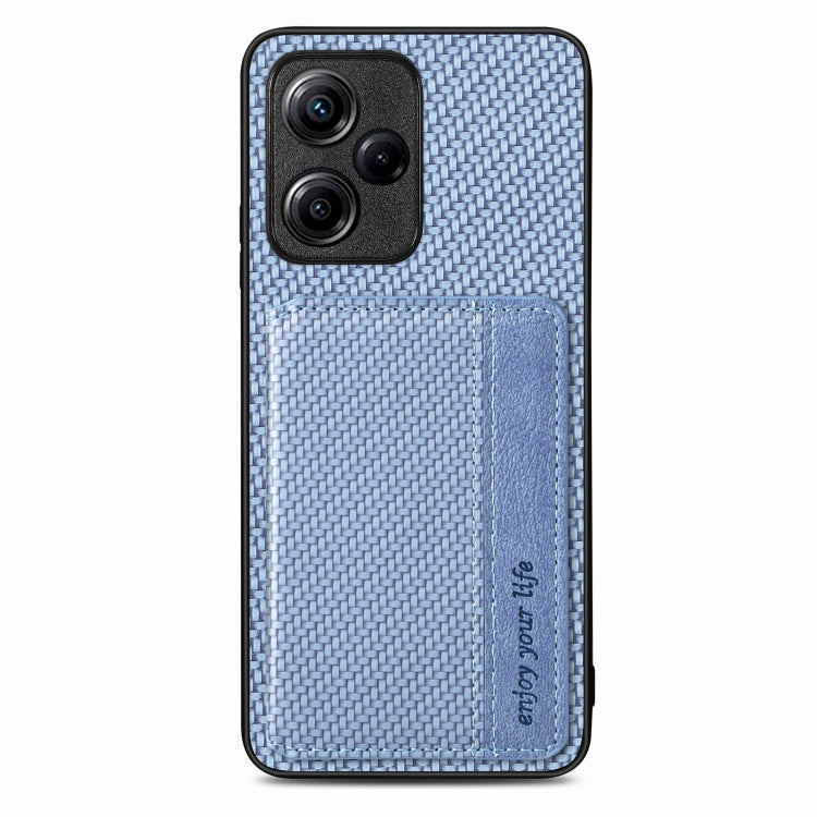 For Xiaomi Redmi Note 12 5G Global Carbon Fiber Magnetic Card Bag Phone Case