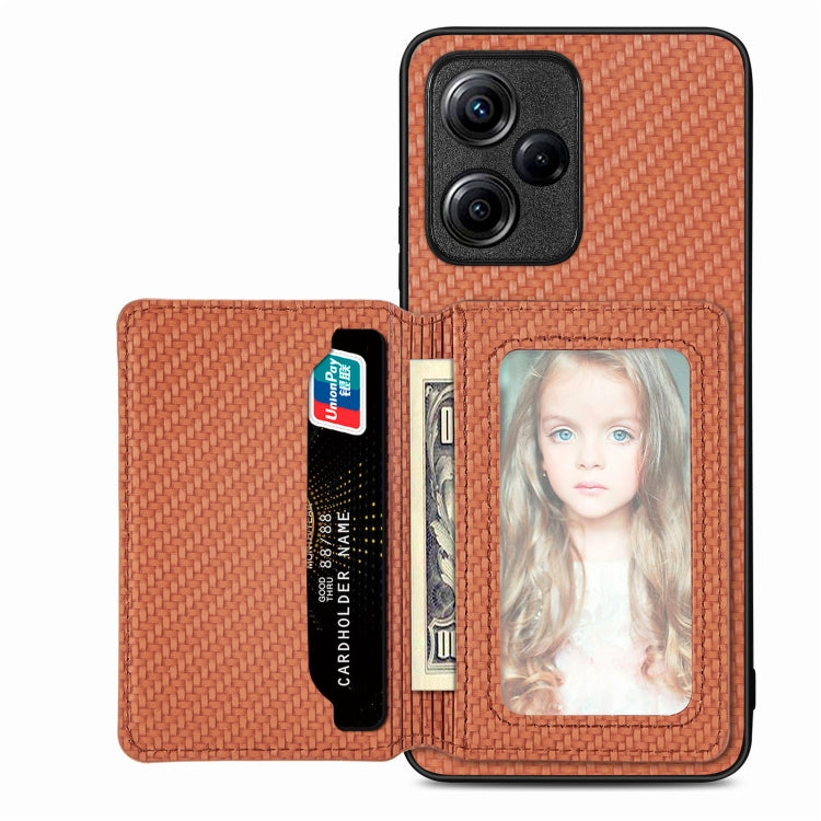 For Xiaomi Redmi Note 12 5G Global Carbon Fiber Magnetic Card Bag Phone Case