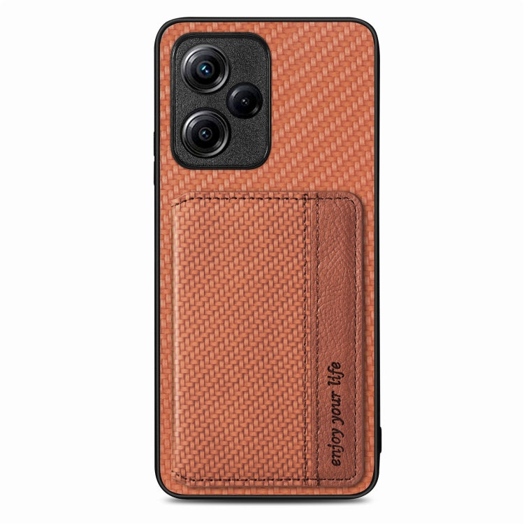 For Xiaomi Redmi Note 12 5G Global Carbon Fiber Magnetic Card Bag Phone Case