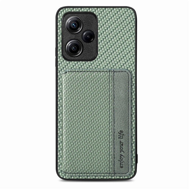 For Xiaomi Redmi Note 12 5G Global Carbon Fiber Magnetic Card Bag Phone Case