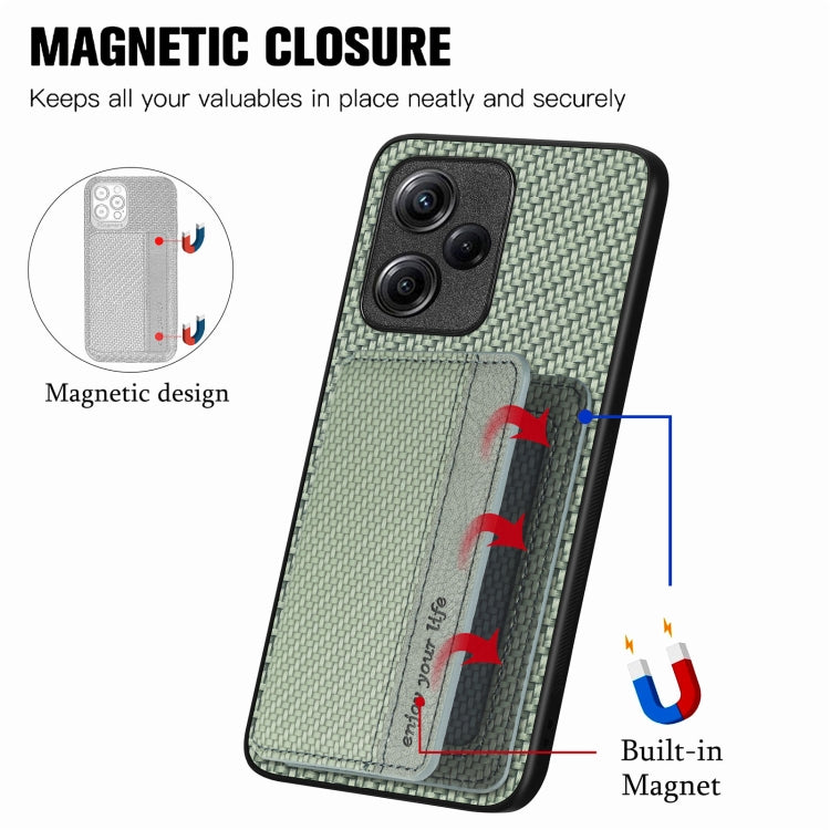 For Xiaomi Redmi Note 12 5G Global Carbon Fiber Magnetic Card Bag Phone Case